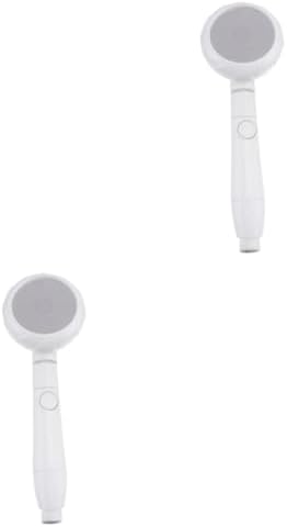 2-Piece Set of White Plastic ABS Handheld Shower Heads for Bathroom