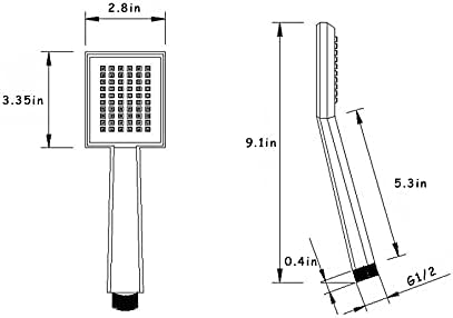 ZCSMTZ Slim and Ergonomic Handheld Shower Head - Cool Black