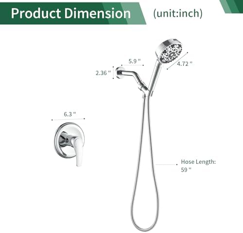 Shamanda 7-Function Shower Faucet Set with Chrome Trim