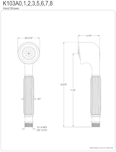 Kingston Brass 8 Polished Brass Restoration Hand Shower