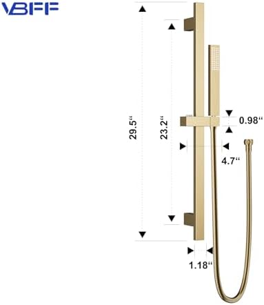 Stainless Steel Adjustable Shower Slide Bar Set with 3 Spray Modes