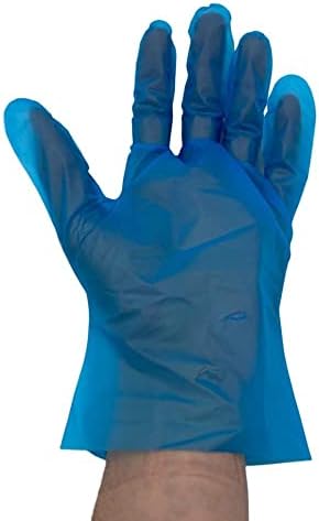 PackagingSuppliesByMailTPE Food Service Vinal Cooking Gloves Blue Size Large