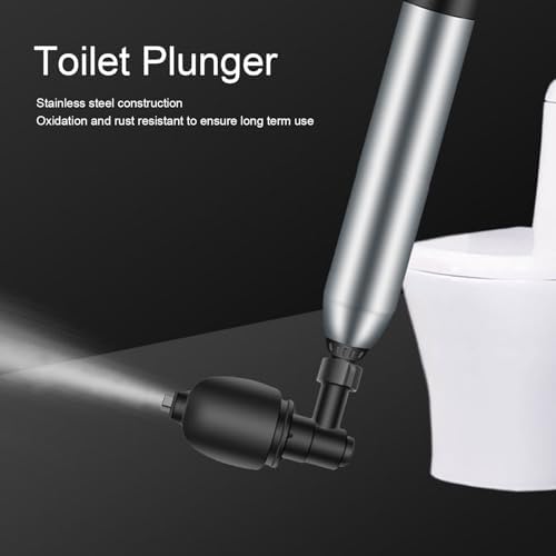 AUNMAS Toilet Plunger - Ergonomic High Pressure Drain Unblocker with Interchangeable Heads