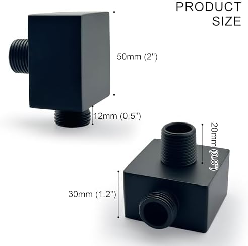 BEIYI Wall Supply Elbow Matte Black Square