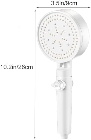 Relaxing Rainfall Handheld Shower with One-Touch Stop 5 Modes White