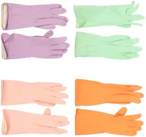 4 Pairs Reusable Kitchen Gloves Latex Cleaning Gloves for Hand Safety