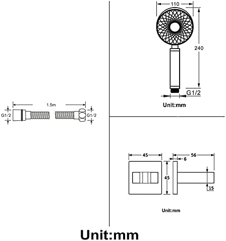 GaRcan Handheld Shower Head Set with 3 Spray Modes