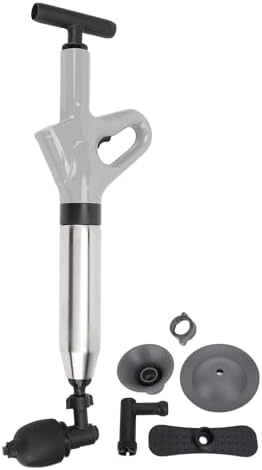 AUNMAS Toilet Plunger - Ergonomic High Pressure Drain Unblocker with Interchangeable Heads