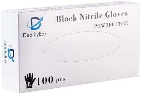 Black Large Disposable Nitrile Gloves with Chemical Resistance Powder-Free and Latex-Free