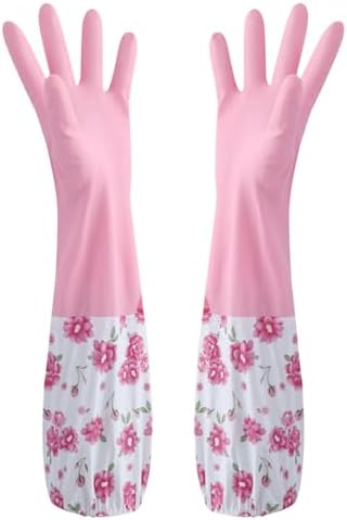 Versatile Dishwashing Gloves with Soft Flock Strong Grip