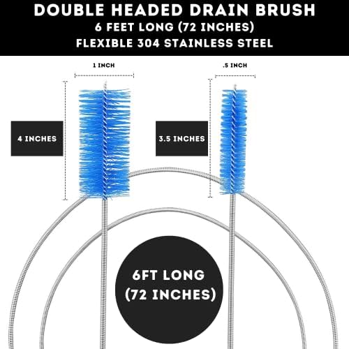72 Long Powerful Drain Cleaner Brush in Purple