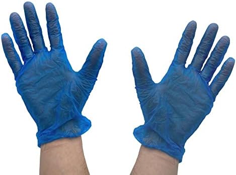 Disposable Vinyl Gloves Powder Free Blue Medium 5 Mil 36000 Pack