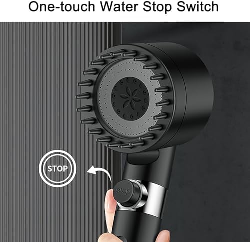 WhyAtt Black Filtered Handheld Shower Head
