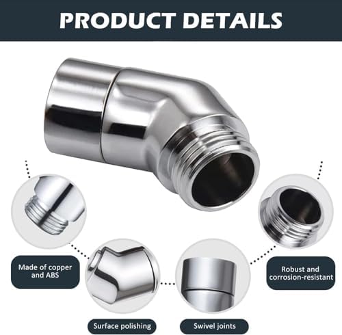 2-Pack 135-Degree Copper-Ghandle Shower Head Angle Adapter