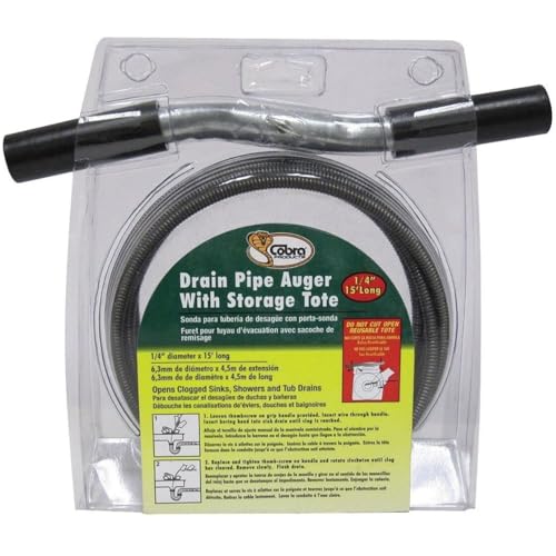 Cobra 14 X 15 Drain Auger for Clear Clogs