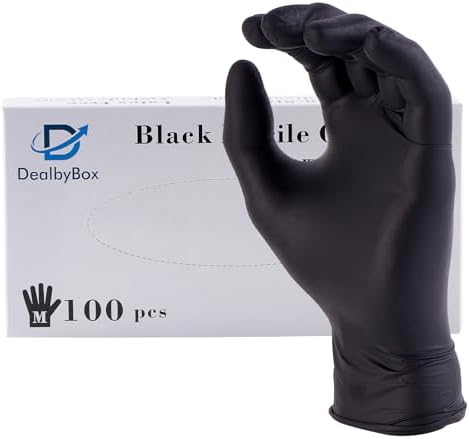 Disposable Nitrile Gloves 1000 Count Black Medium