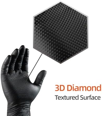 Premium Nitrile Gloves with Diamond Texture for Mechanics Cleaning