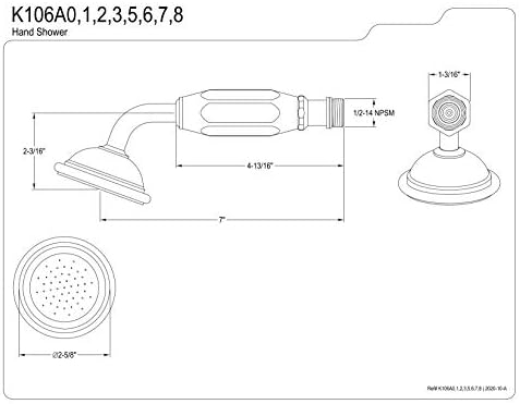 Kingston Brass K106A6 Hand Shower Head Polished Nickel