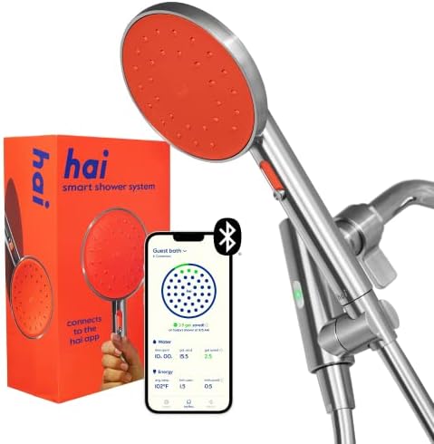 Smart Lightweight Eco-Friendly Hands-Free Shower Head with Bluetooth Persimmon