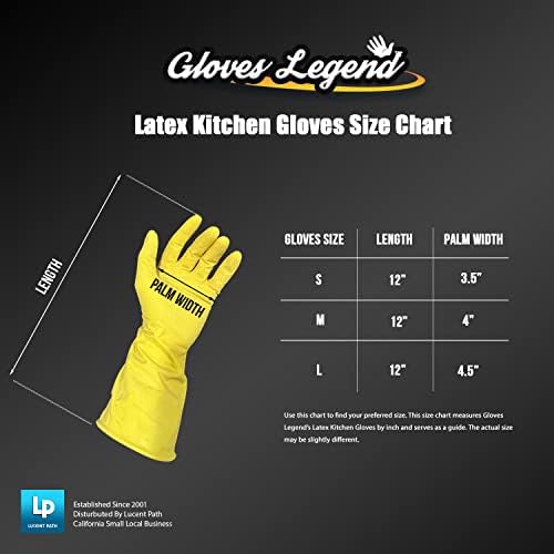 Gloves Legend Large Yellow Reusable Kitchen Gloves