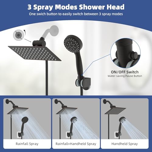 iFealClear 10-Inch Metal Handheld Shower Head