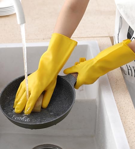 FJ-Manmiao 3 Pairs Unlined PVC Cleaning Gloves