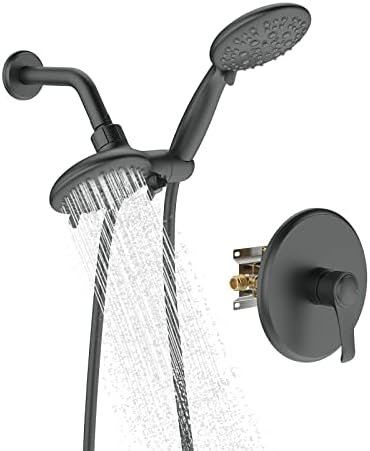 6-MODES BATHTUB HANDLED SHA HEAD COMBO TWO IN ONE MATTE BLACK