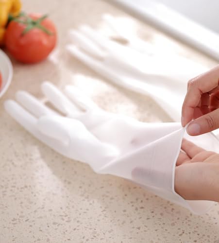 4-Pair PVC Cleaning Gloves Soft Durable