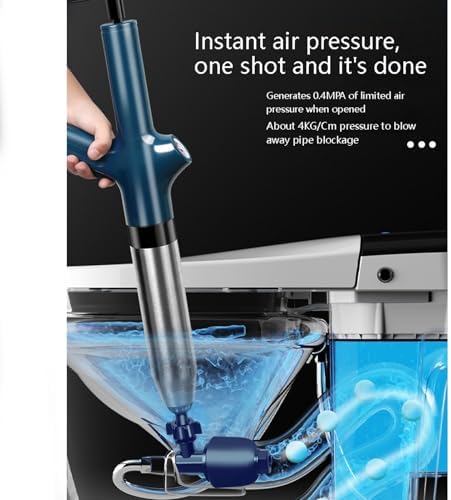 High-Power Toilet Unclogger with Pneumatic Air Blaster