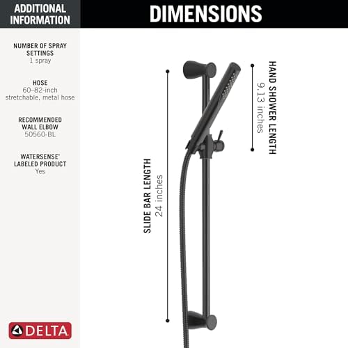 Delta Grail Hand Shower - Matte Black Full-Body Spray