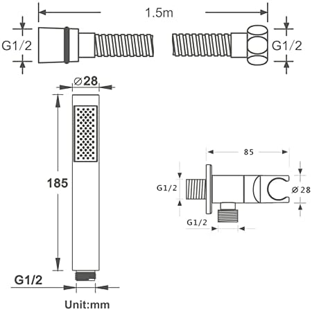 GLYYR Handheld Showerhead Chrome Brass High Pressure