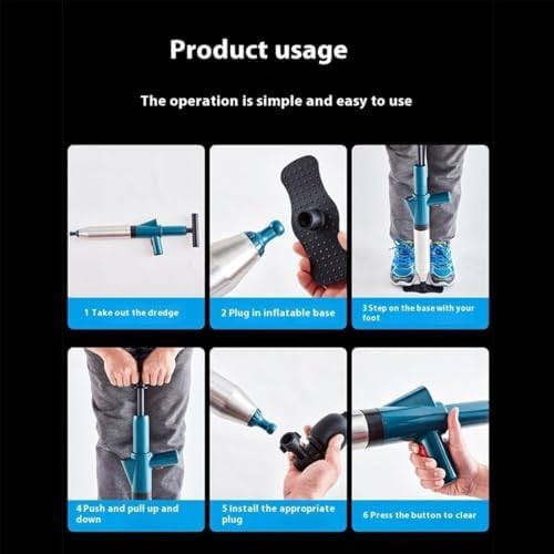 Pneumatic Floor Drain Unclogging Tool Grey