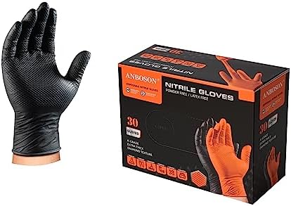 Premium Nitrile Gloves with Diamond Texture for Mechanics Cleaning