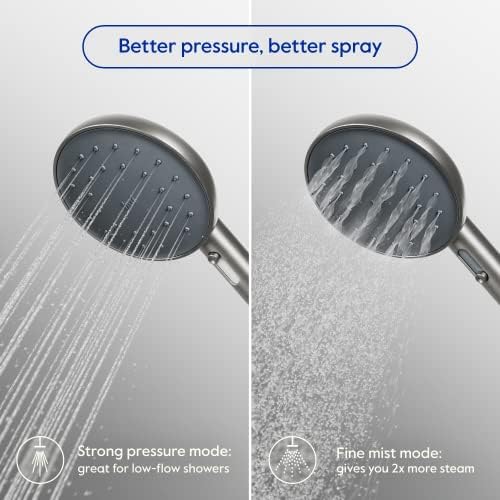 Smart Lightweight Eco-Friendly Hands-Free Shower Head with Bluetooth Persimmon