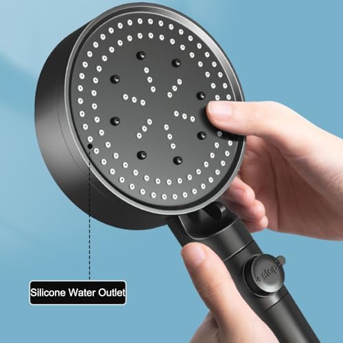 Relaxing Rainfall Handheld Shower with One-Touch Stop 5 Modes White