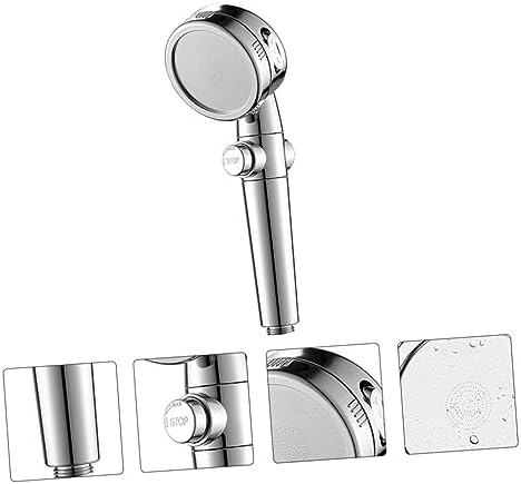 WOONEKY 1pc Handheld Shower Pressure Boosting with Spray Settings Easy to Install