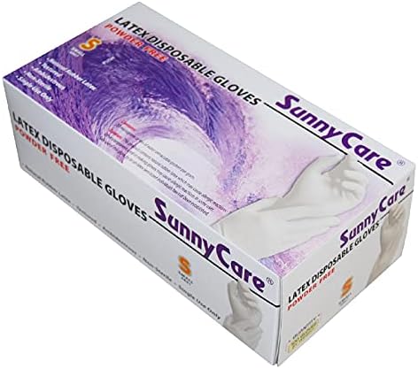 SunnyCare 100-Piece Box Latex Gloves Small