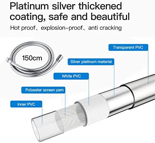 10-High Pressure 5 Speed Anti-Winding Chrome Explosion-Proof Handheld Shower Head