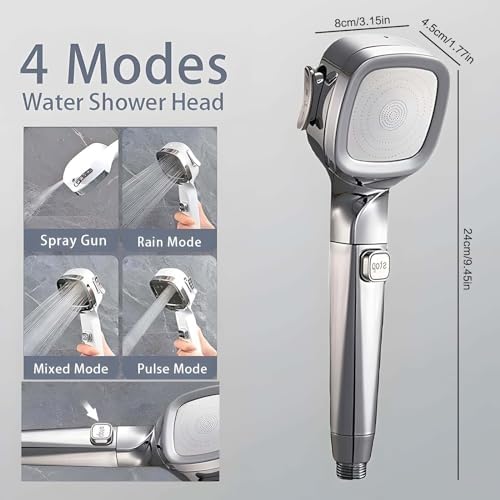 4-mode Hydrostatic Shower Head with Pause Switch High Pressure and Premium Design