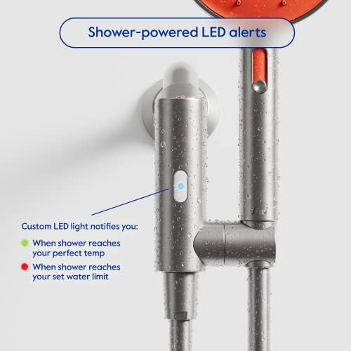 Smart Lightweight Eco-Friendly Hands-Free Shower Head with Bluetooth Persimmon