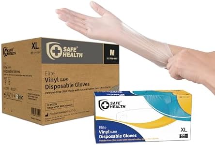Safe Health Disposable Vinyl Gloves XL 3 Mil
