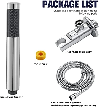 GLYYR Handheld Showerhead Chrome Brass High Pressure