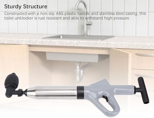 AUNMAS Toilet Plunger - Ergonomic High Pressure Drain Unblocker with Interchangeable Heads