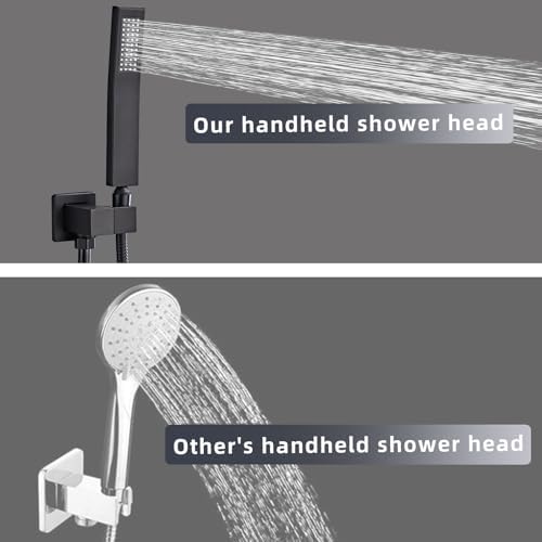Complete Black Square Handheld Shower Set