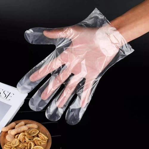 100PCS Disposable Plastic Gloves - Food Safe Kitchen Gloves