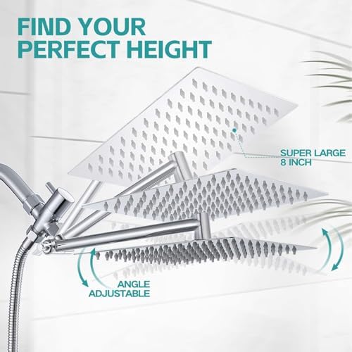 8 Sliver Extension Handheld Shower Head with 60 Hose