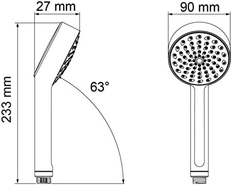 Mira Beat Handheld Shower Head 90mm Single Spray