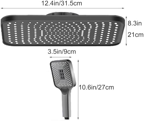 WHYATT 13-inch rainfall shower head and handheld combination Silver
