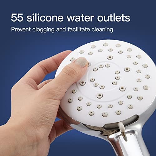 10-High Pressure 5 Speed Anti-Winding Chrome Explosion-Proof Handheld Shower Head