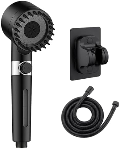 WhyAtt Black Filtered Handheld Shower Head